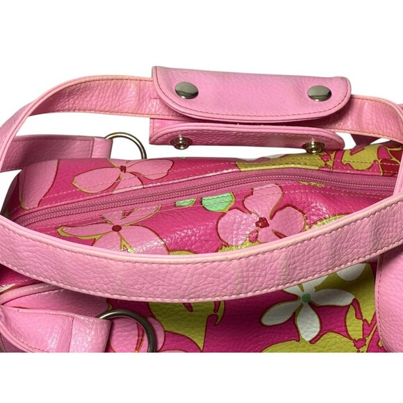 Roxy Floral Pink Bag Hawaiian Plumeria Carry On Travel Gym Tote 90s Y2K - Picture 10 of 16